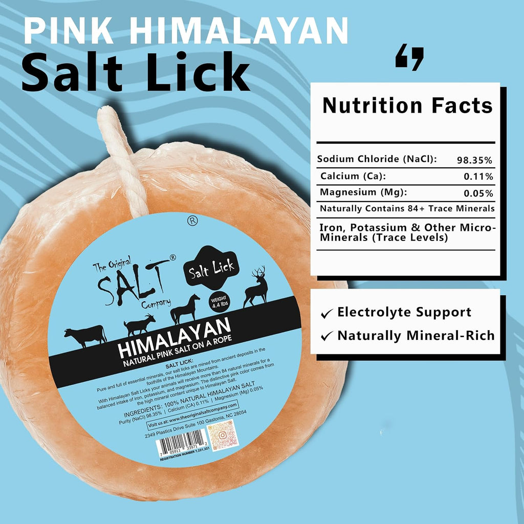 100% Organic Himalayan Salt Lick Provides Essential Minerals for Your Horse/Livestock. This 4.4 lbs Natural Pink Salt