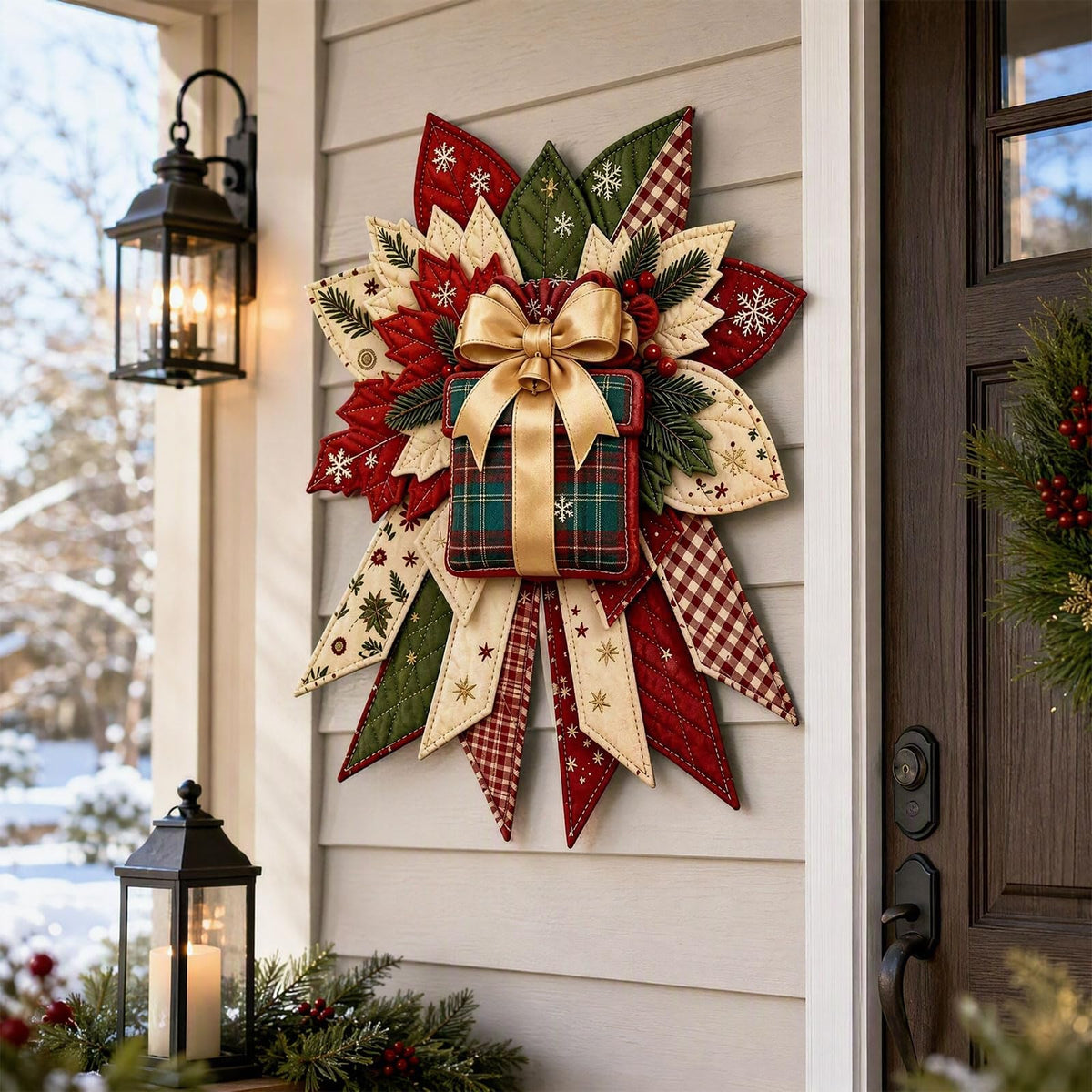 Christmas Quilted Door Hanger DIY Sewing Kit Handmade Patchwork Decor