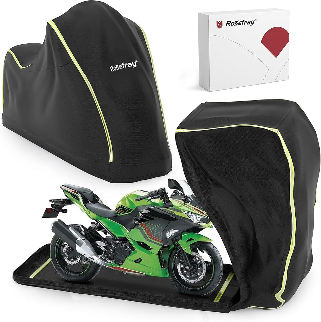 Full Enclosed Heavy Duty Motorcycle Cover, 600D Waterproof Outdoor UV Protection, Fits 86.6" Motorcycles for BMW