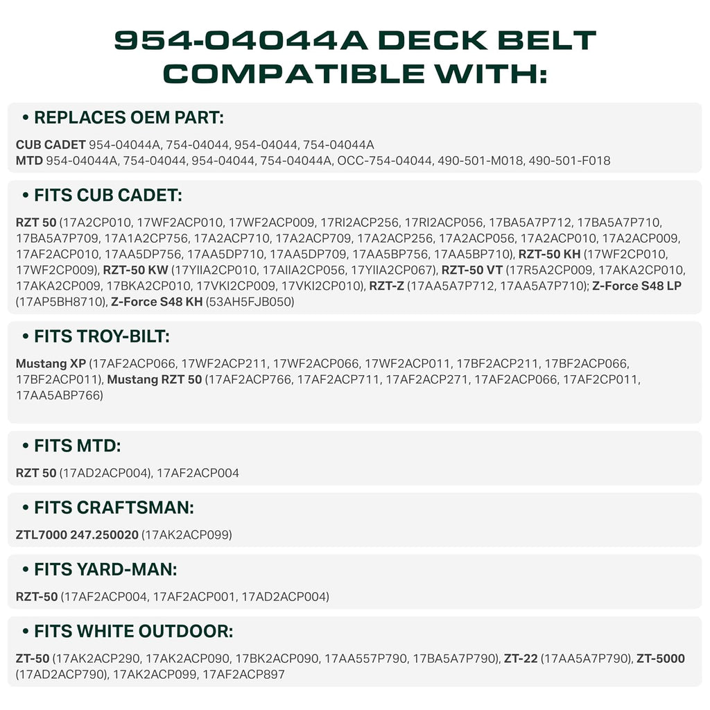 UDC Parts 954-04044A Cub Cadet 50 Inches Deck Belt Replacement, 1/2" x 134"