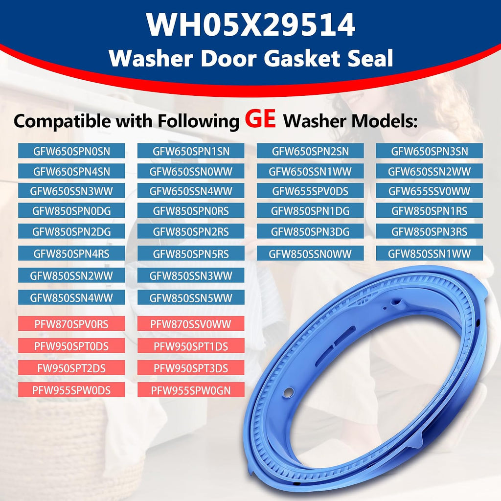 GFW650SPN1SN GFW650SPN2SN Washer Door Gasket Rubber Seal Fit for GE Models