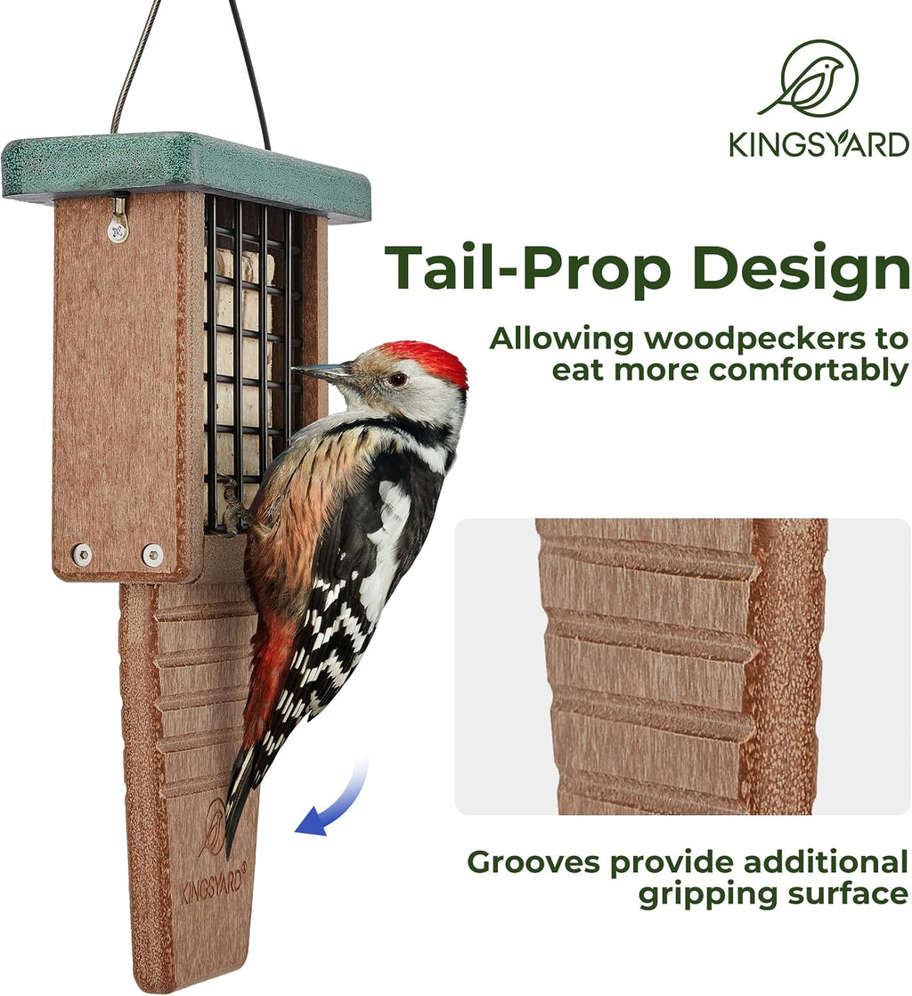 Suet Bird Feeder with Tail-Prop