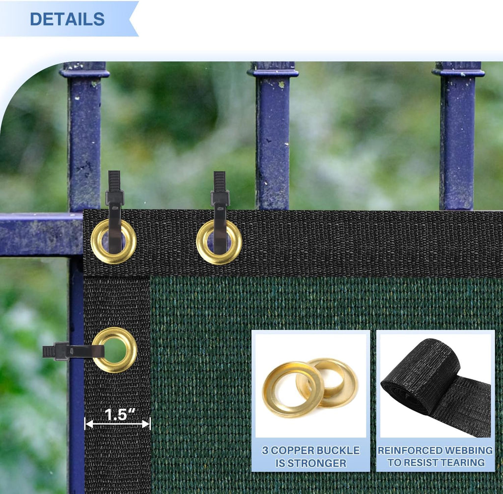 Sunrise 6' x 40' Privacy Fence Screen with Grommets, Outdoor Windscreen Fence Covering Privacy Screen UV Blockage for