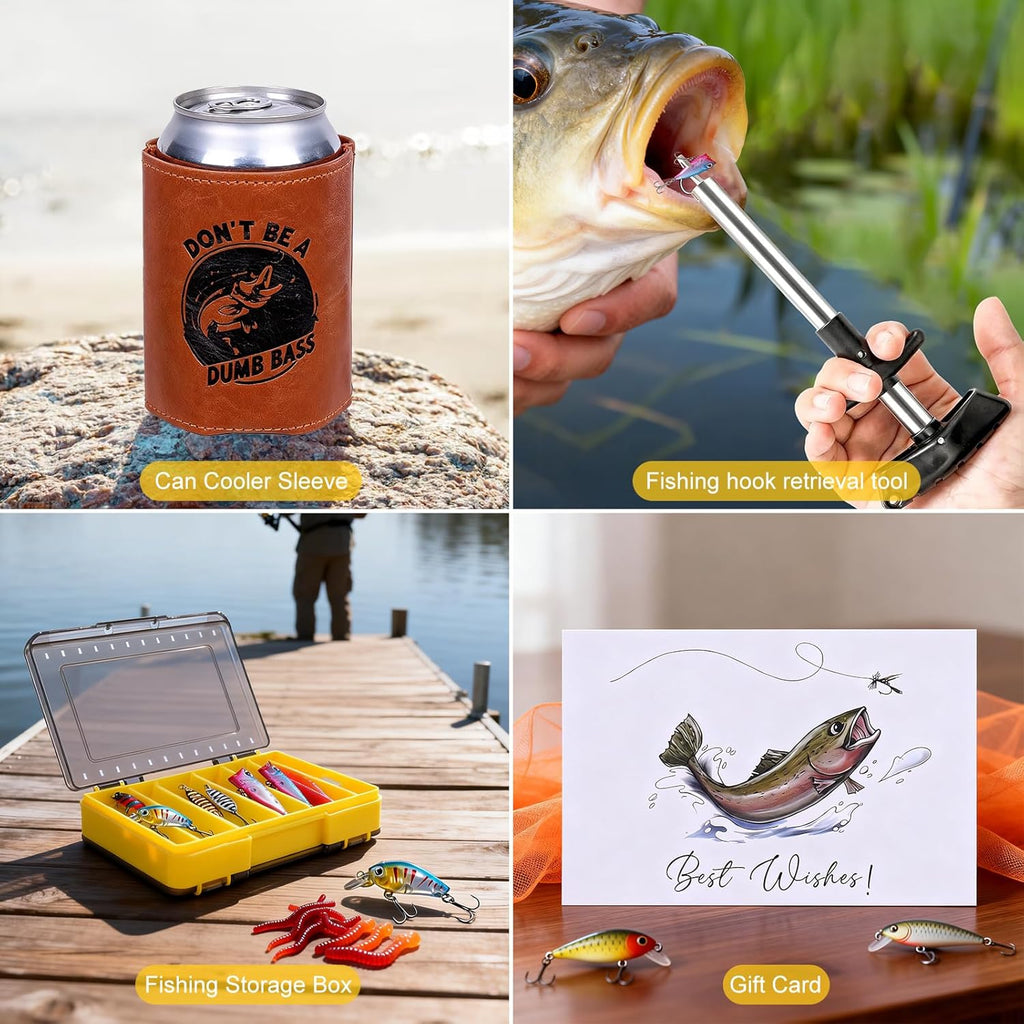 Fathers Day Fishing Gifts for Men Dad Grandpa, Dad Fishing Backpack Gear Kit Lures Tackle Box Gift, Best Gifts for