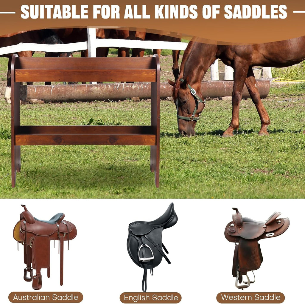 Solid Wood Saddle Rack, Heavy Duty Horse Saddle Stand