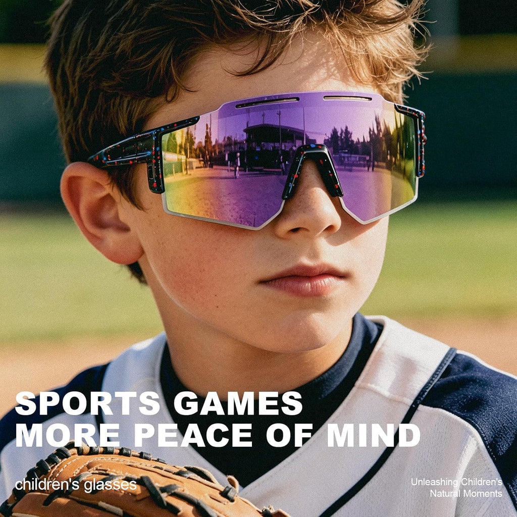 Oversized Kids Sunglasses Youth Baseball Sun Glasses Boys Girls Softball Cycling UV400 Protection Goggles