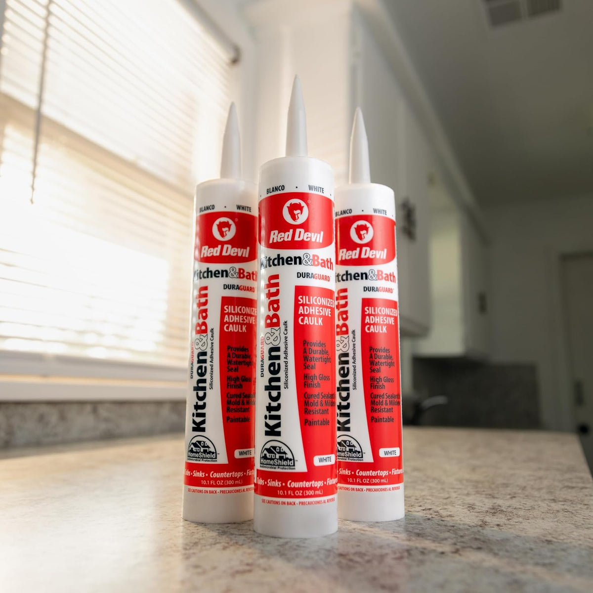 0408 Silicone Acrylic Caulk & Sealant, 100% Waterproof, Paintable, Clear Caulking for Kitchen, Bathroom, Window, With