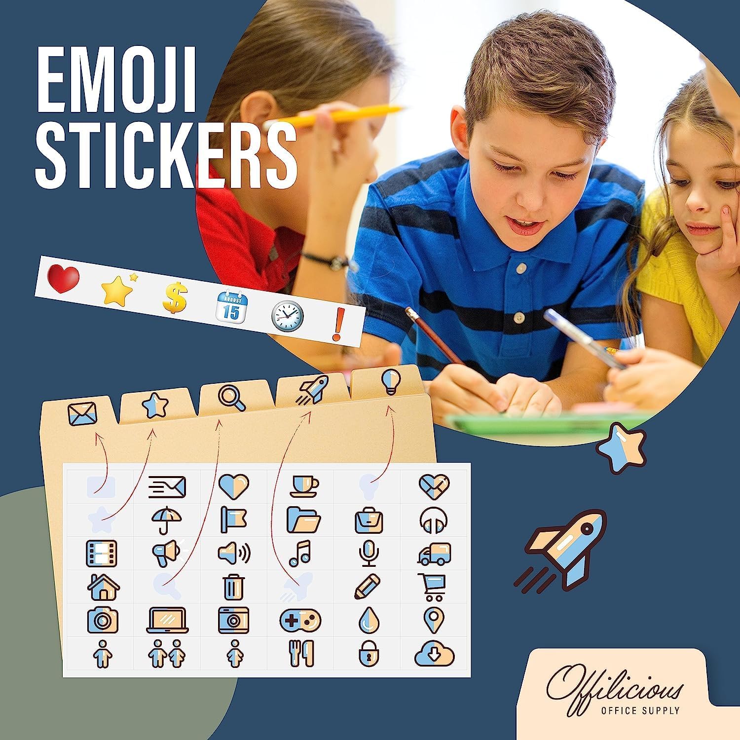 25 Heavyweight Manila Index Card Box Dividers - 3x5 with Tabs & 108 Stickers, Monthly & Recipe Guides, Greeting Card