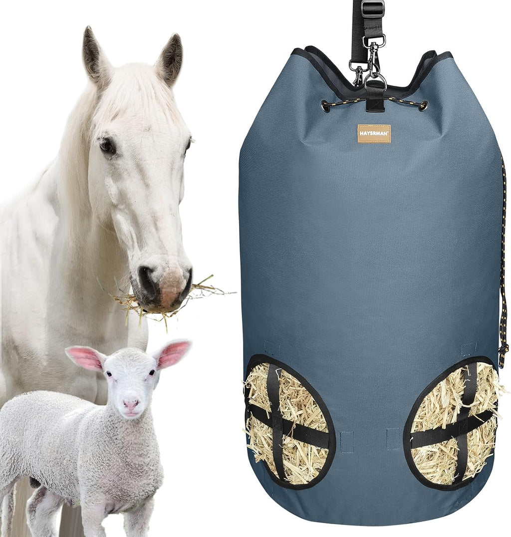 Hay Bags for Horses,4 Holes Slow Feeder Hay Bags for Goats,Sheep,Donkeys,Large Capacity Hay Feeder with Adjustable