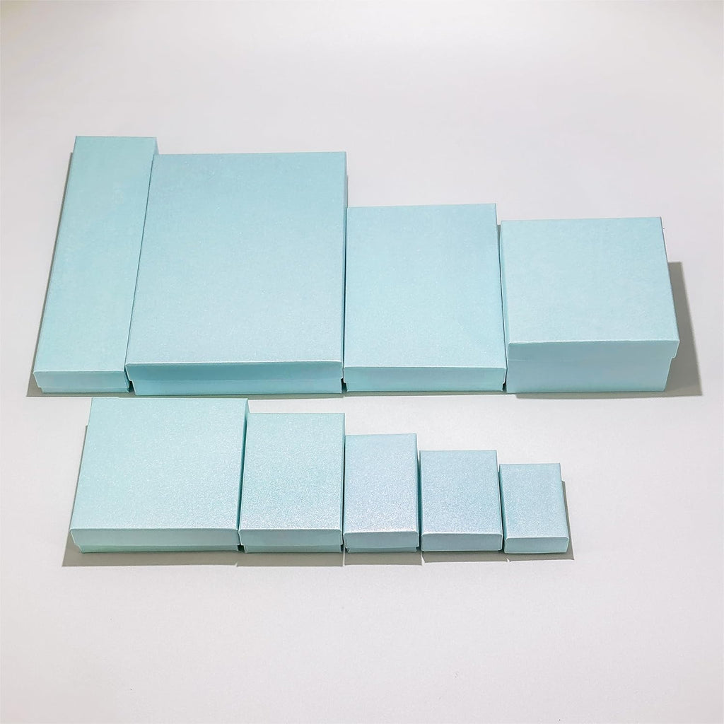 TheDisplayGuys 25 Cardboard Jewelry Gift Boxes with Inserts - Turquoise