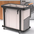 Laundry Hamper 3 Section,230L Rolling Dirty Clothes Hamper White | Laundry Basket with Wheels & Lid,Laundry Organizer