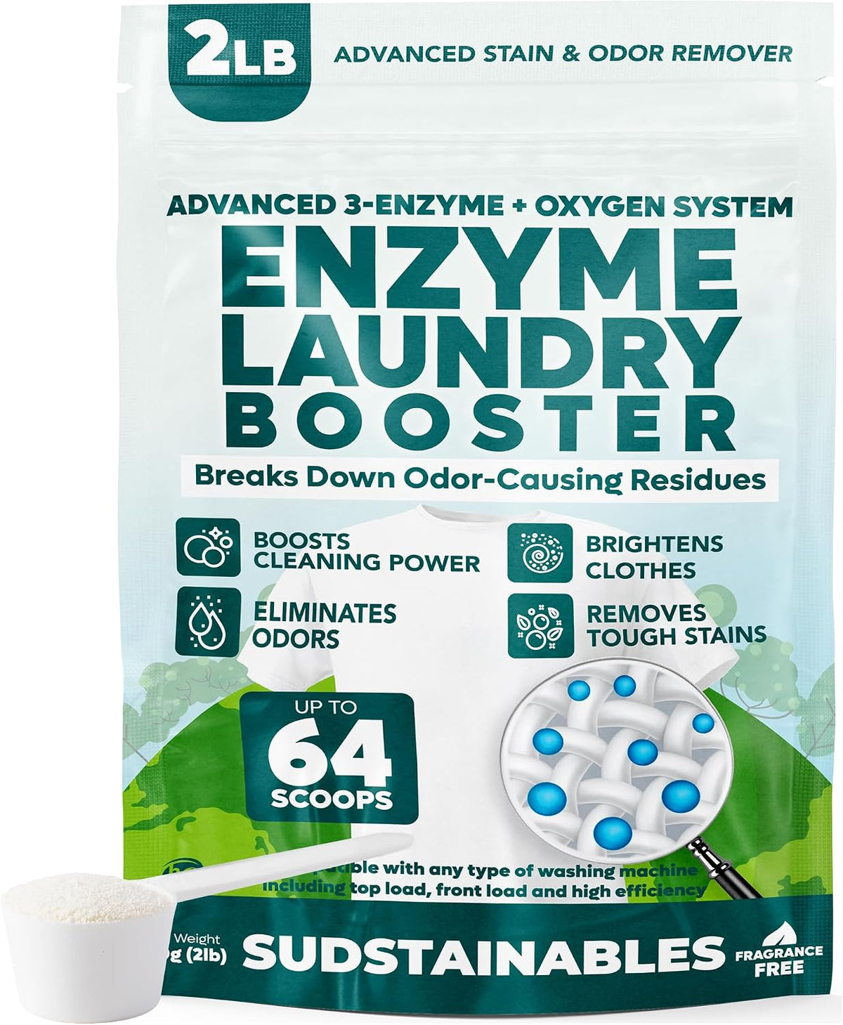 Enzyme Laundry Booster Powder, 2 lb