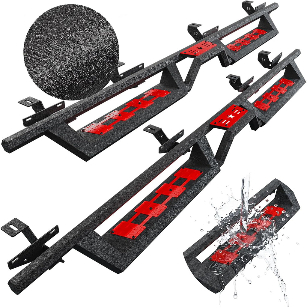 Running Boards Side Steps Compatible with 2020-2026 Jeep Gladiator JT 4-Door, Japan Nagoya Electrophoretic Coating and Textured Black Powder Finish, Rust Resistant,Easy Installation