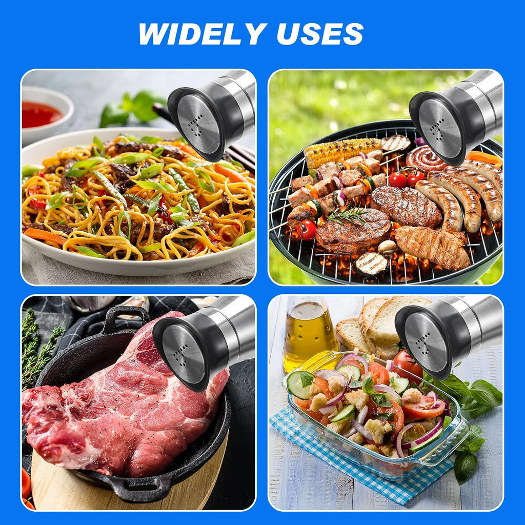 12 Pack Stainless Steel Salt and Pepper Shakers Set with Stainless Steel Lid Glass Bottle Refillable Salt Dispenser