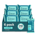 Flushable Wipes - Shea-Coco, 318 Wipes (6 Pack + 1 Travel Size)