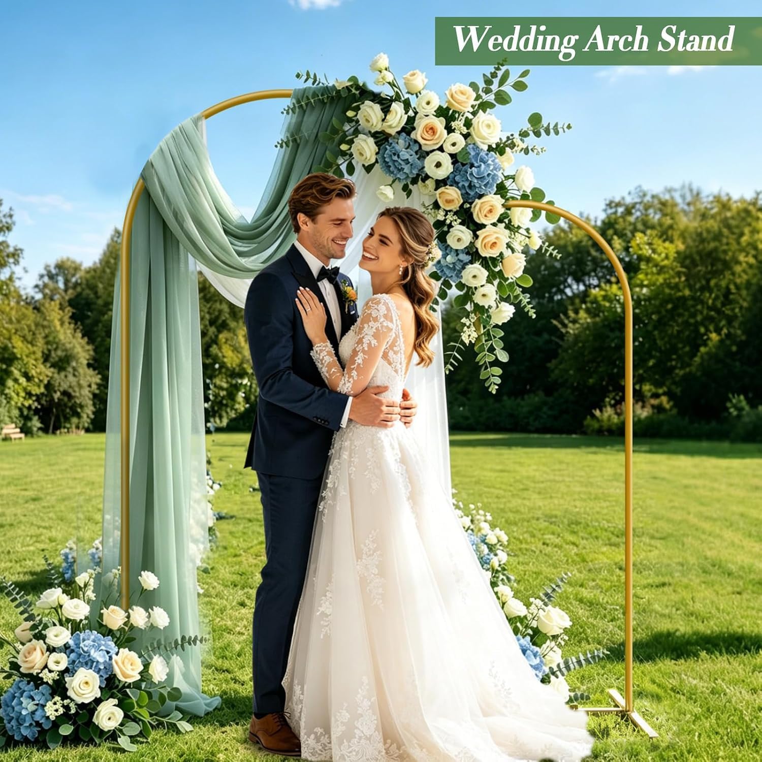 Metal Arch Backdrop Stand, Set of 2 (7.2ft/6ft), Wedding Arch Stand