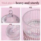 4pcs Powder Puff Soft Powder Puff and Container, Dusting Powder Container with Puff, Glass Crystal Case for Soft