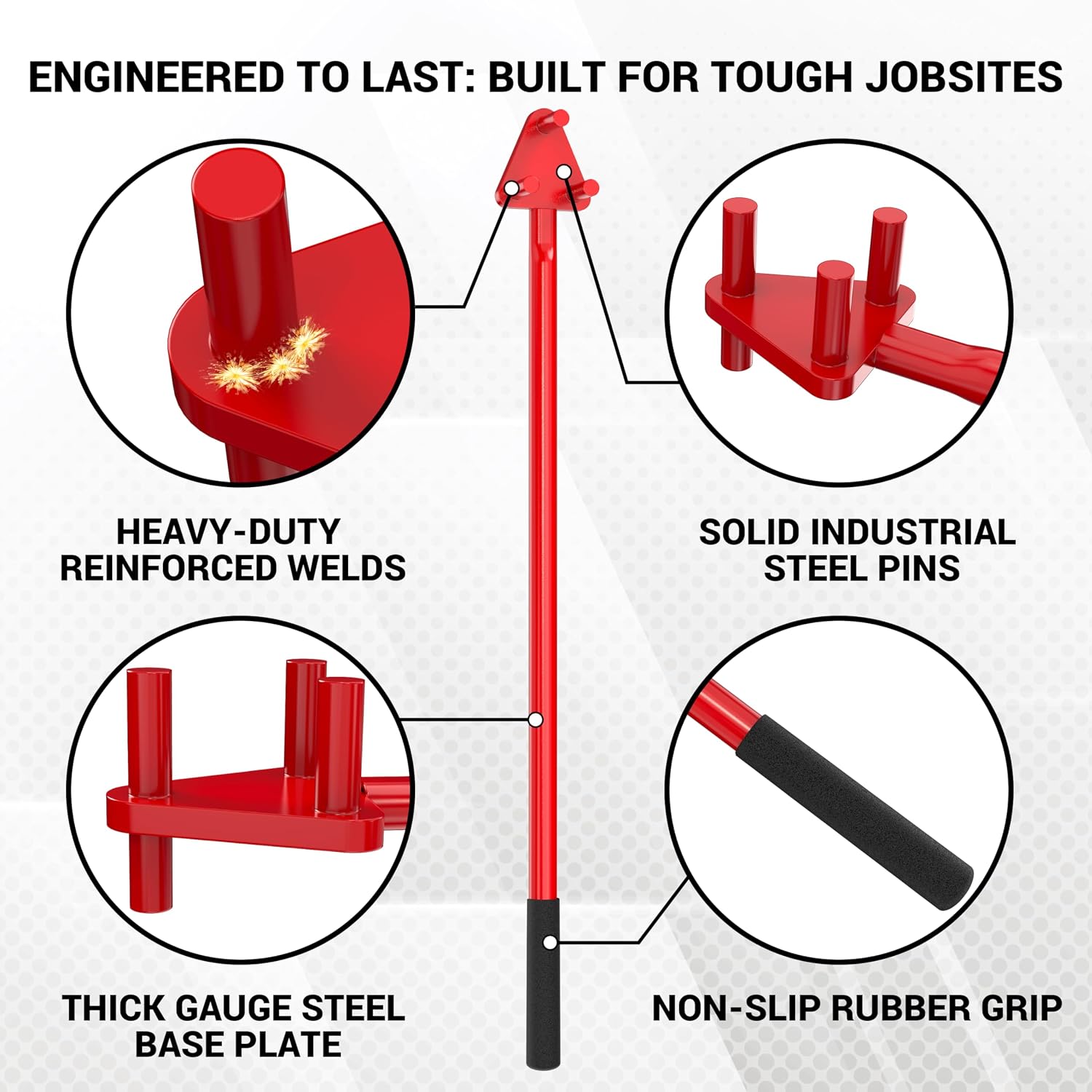 Manual Rebar Bender for 5/8” Rebar Bars, Heavy Duty Hand Operated Bending Machine Style Tool for Flat Bar & Rod