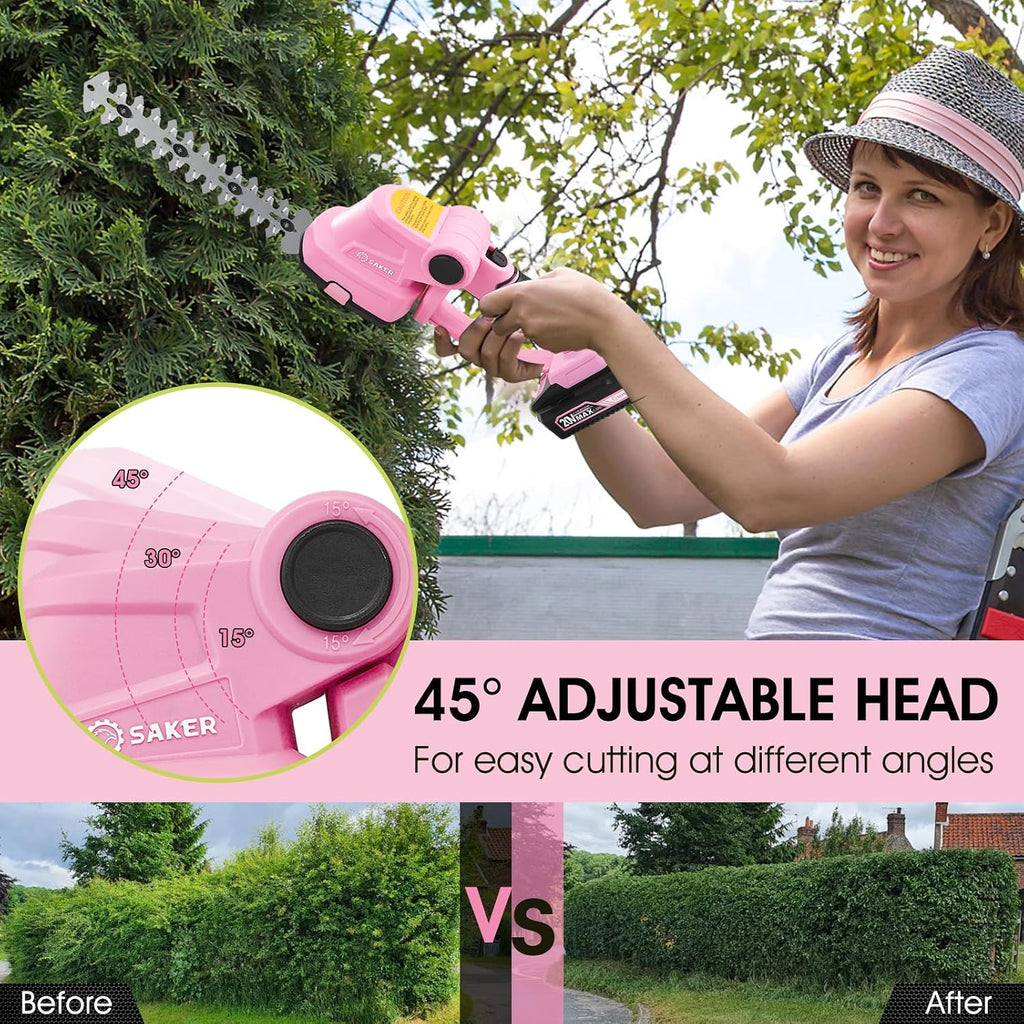 Cordless Hedge Trimmer-20V Electric Shrub Trimmer Grass Shears Handheld Grass Cutter, Hedge Shear with 2 PCS