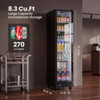 8.3 Cu.Ft Commercial Refrigerators with Double-Layer Glass Door