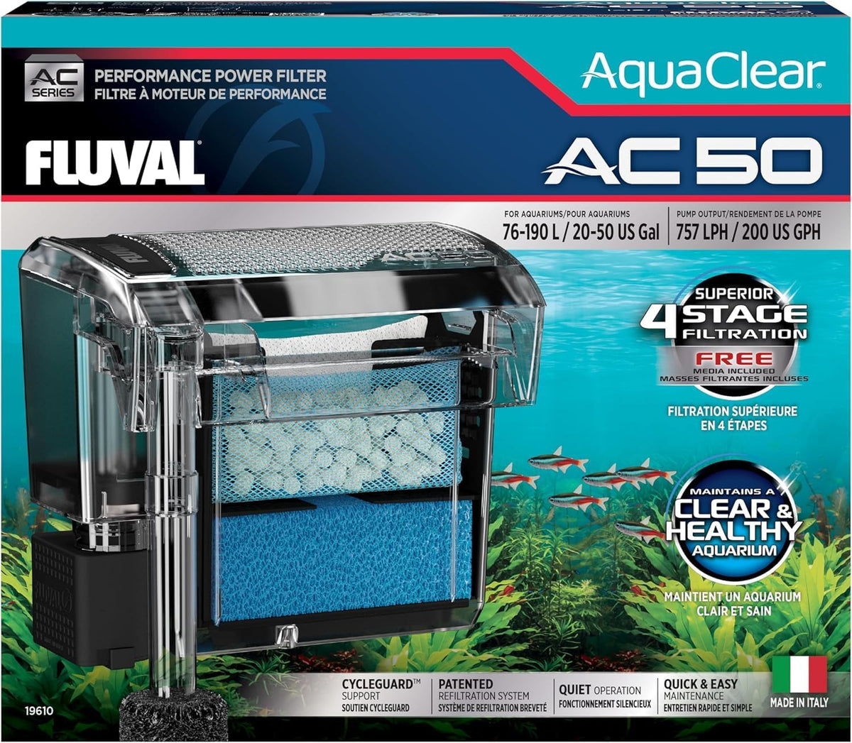 AquaClear Fish Tank Power Filter for 20- to 50-Gallon Aquariums