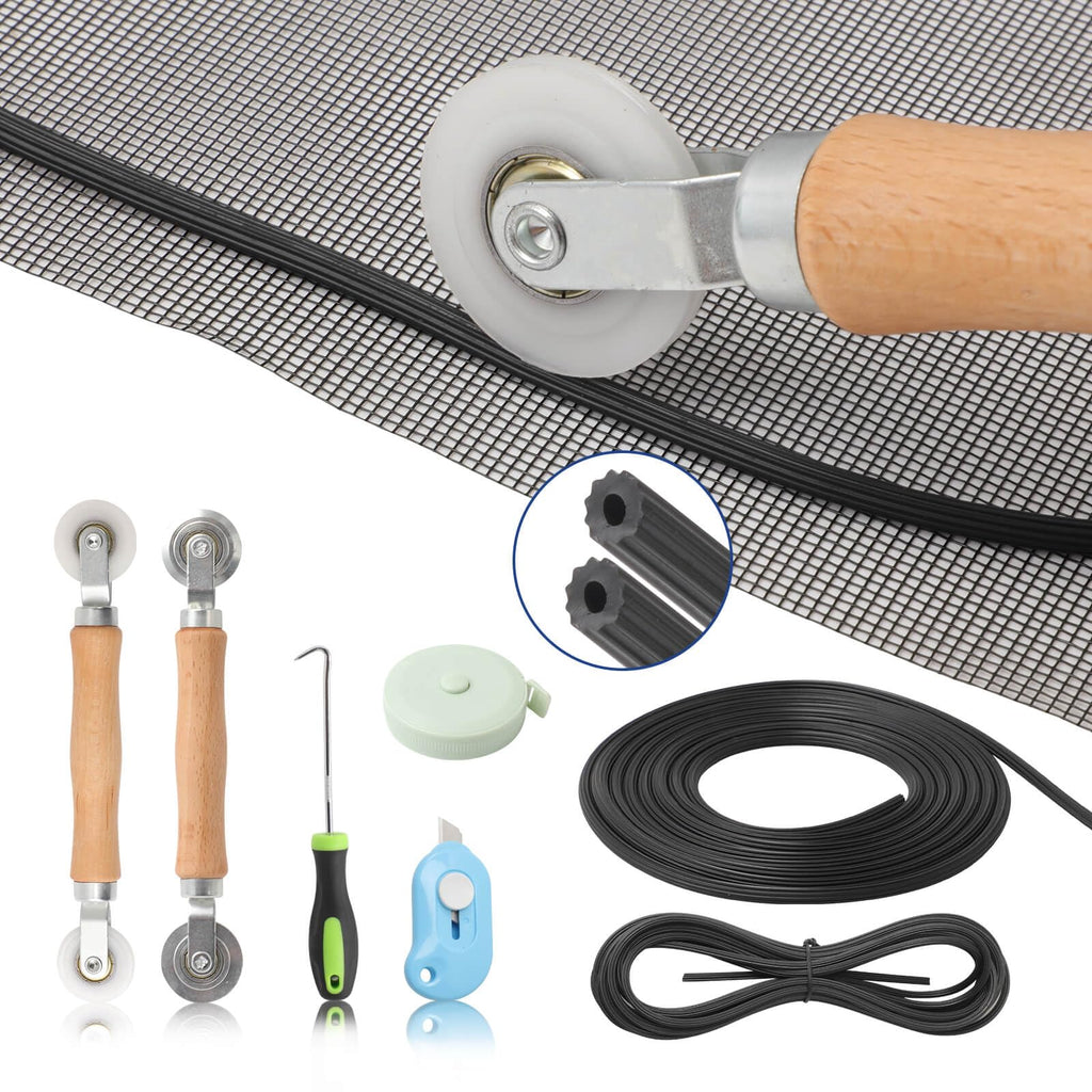 Window Screen Door Repair Kit Include Window Screens Mesh 48"x118" with All Tools in Window Screen Replacement(2pcs