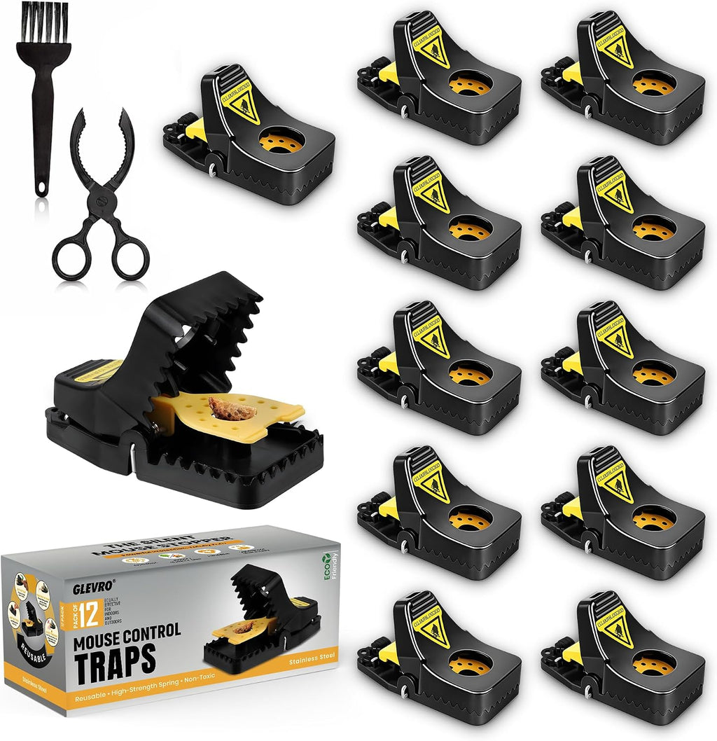12 Pack Mouse Traps Indoor for Home,Mice Traps for House,Reusable Mouse Trap that Work,Small Mice Catchers for Home