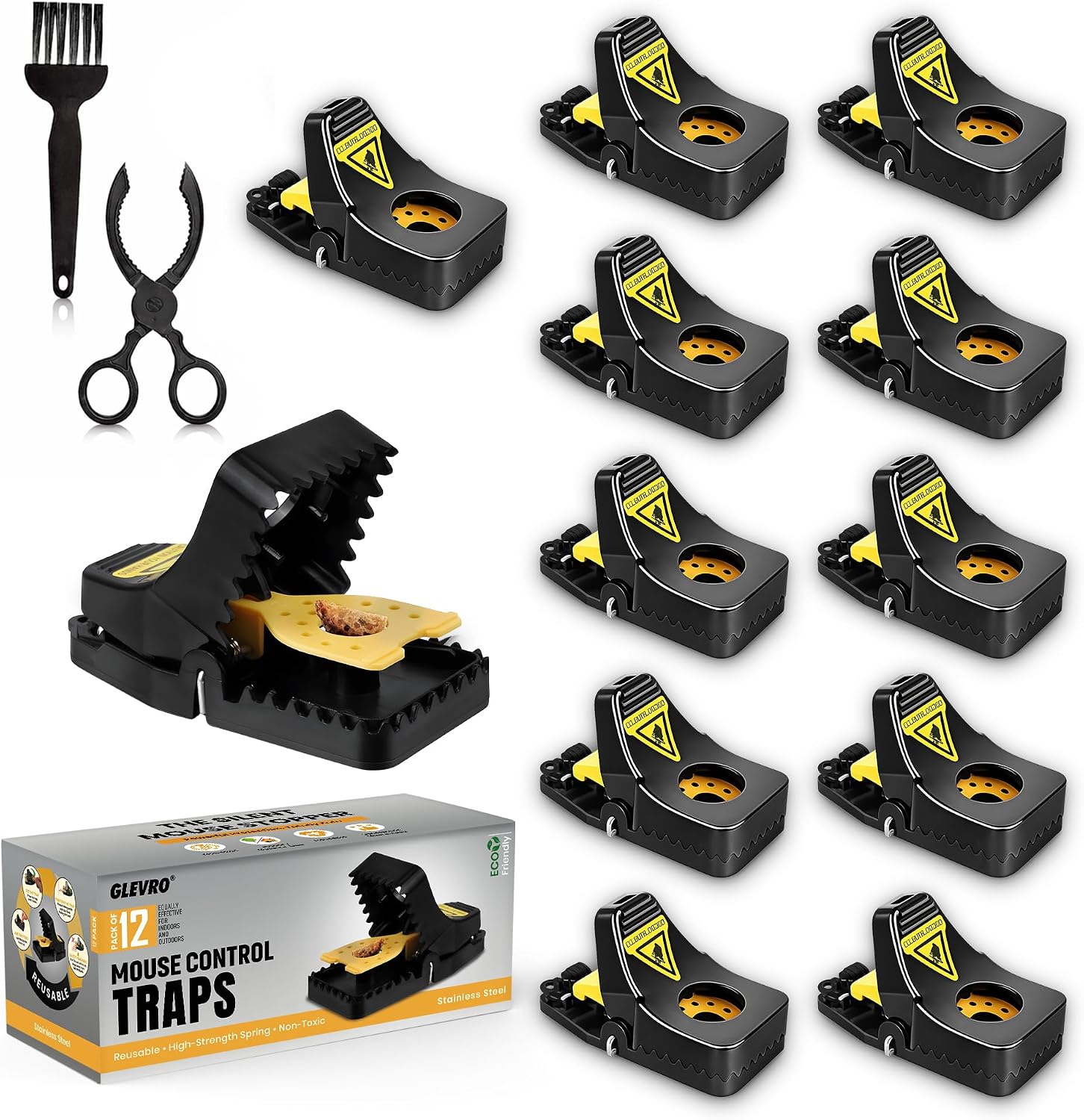 12 Pack Mouse Traps Indoor for Home,Mice Traps for House,Reusable Mouse Trap that Work,Small Mice Catchers for Home