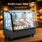 Countertop Display Fridge 3.5 Cu.Ft Double Glass Door