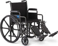Comfortable Folding Wheelchair with Swing-Back, Desk-Length Arms and Elevating Footrests, 18”W x 16”D Seat