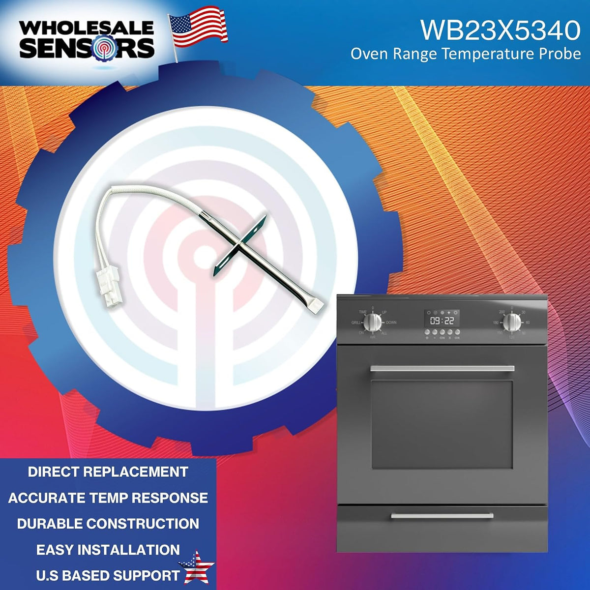 Replacement GE WB23X5340 Oven Temperature Probe 12 Month Warranty & USA Product Support