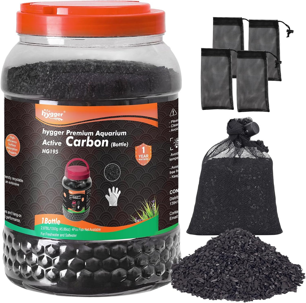 Aquarium Activated Carbon, Premium Natural Coconut Shell Activated Charcoal for Freshwater and Saltwater, Fish Tank