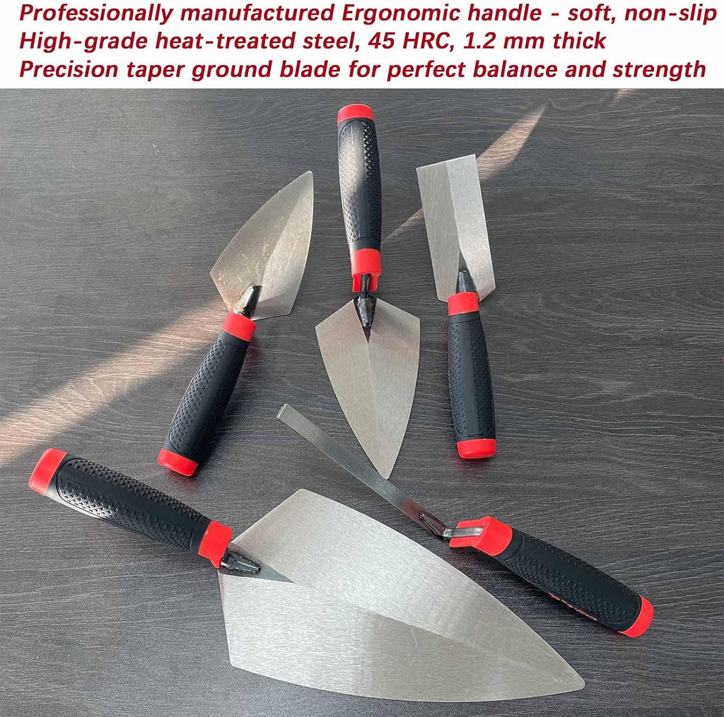 Masonry Hand Tool Set, Concrete Tools Set | Brick Trowel, Pointing Trowel, Margin Trowel, Pointing Trowel for