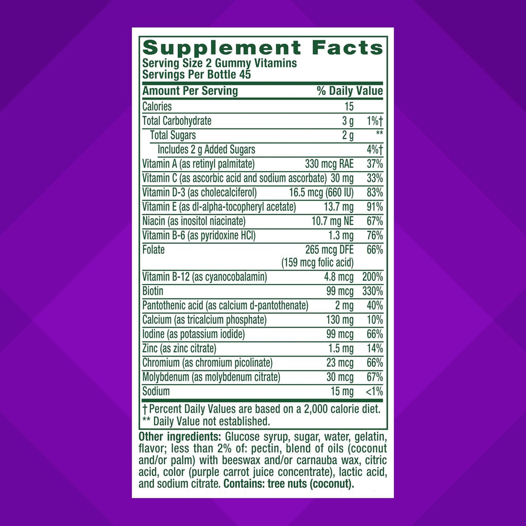 GLP-1 Support Multivitamin, Vitamin and Mineral Blend, 15 Essential Nutrients, Citrus Berry Flavor, 90 Count, 45 Day