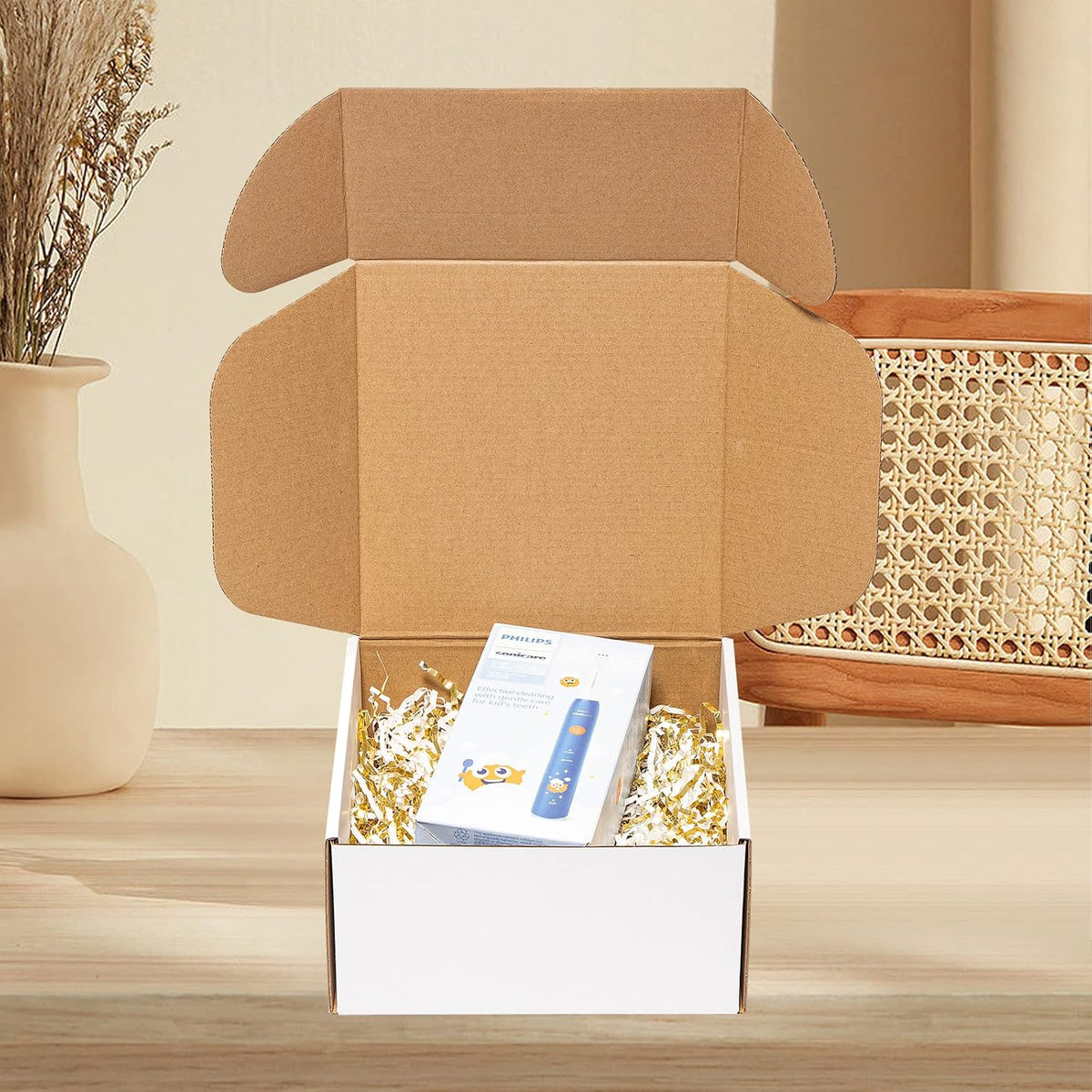 8x8x4" Shipping Boxes 25 Pack White Corrugated Cardboard Mailing Boxes for Small Business - Literature Mailer