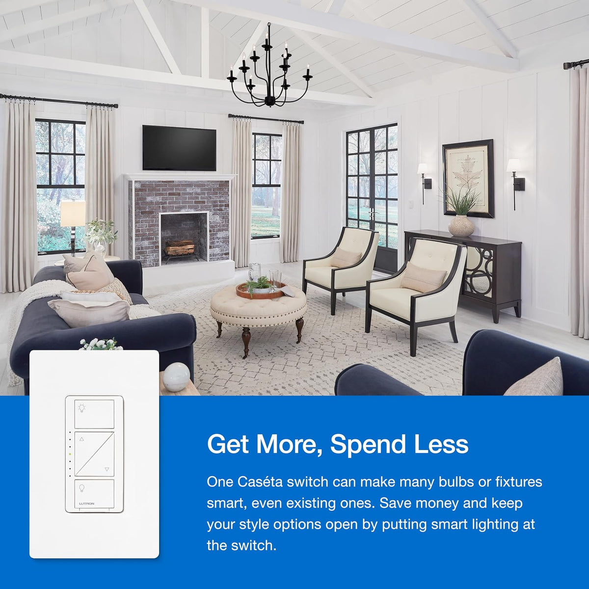 Caseta 3-Way Smart Dimmer Kit; LED Dimmer, Wireless Remote & Bracket | Wireless 3-way kit allows you to add a second