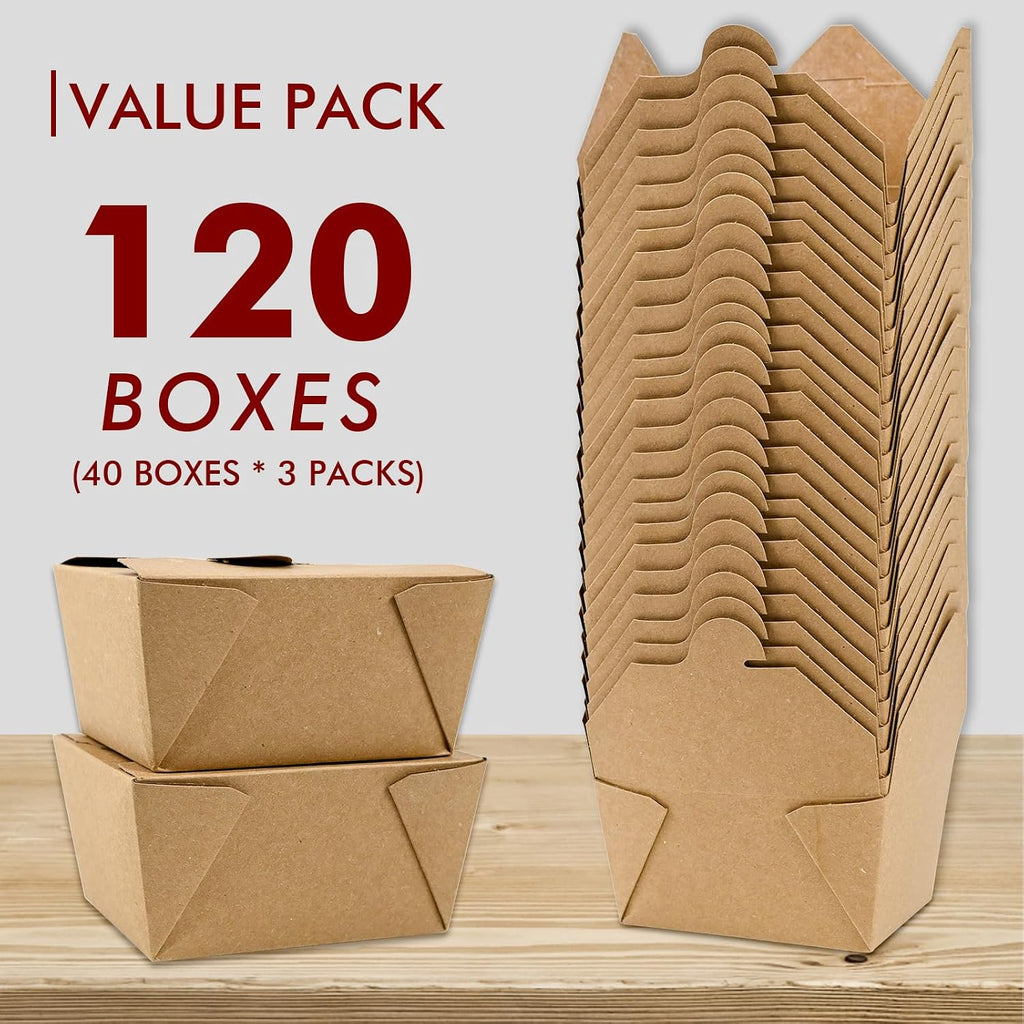 30 oz Kraft Paper Pack of 120 Fold to Go Containers