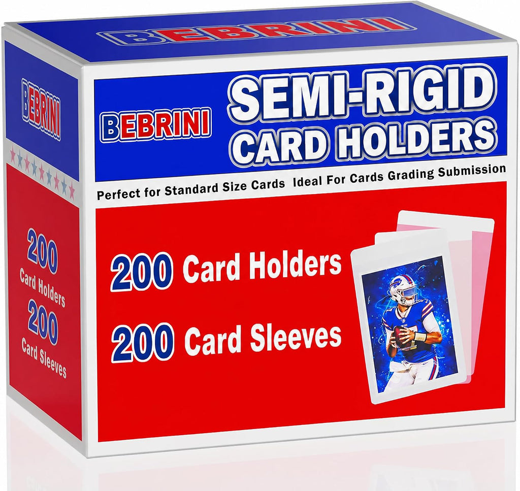 200ct Semi Rigid Card Holders & 200ct Soft Sleeves, for Grading Submissions | PSA, SGC, BGS, CSG Graded Card