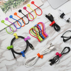 SOOOEC Magnetic Cable Ties 32 Pack, Cute Cloud 7.2" Silicone 8 Colors