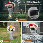 Solar Cemetery Vase for Grave, Praying Angel with Spike
