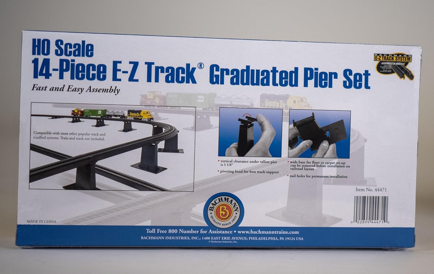 Trains 14 PC. E-Z TRACK GRADUATED PIER SET - HO Scale