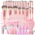 70Pcs Pink Makeup Brushes Set Professional Makeup Kit Multi-functional Makeup Tool Set with Case Facial Makeup
