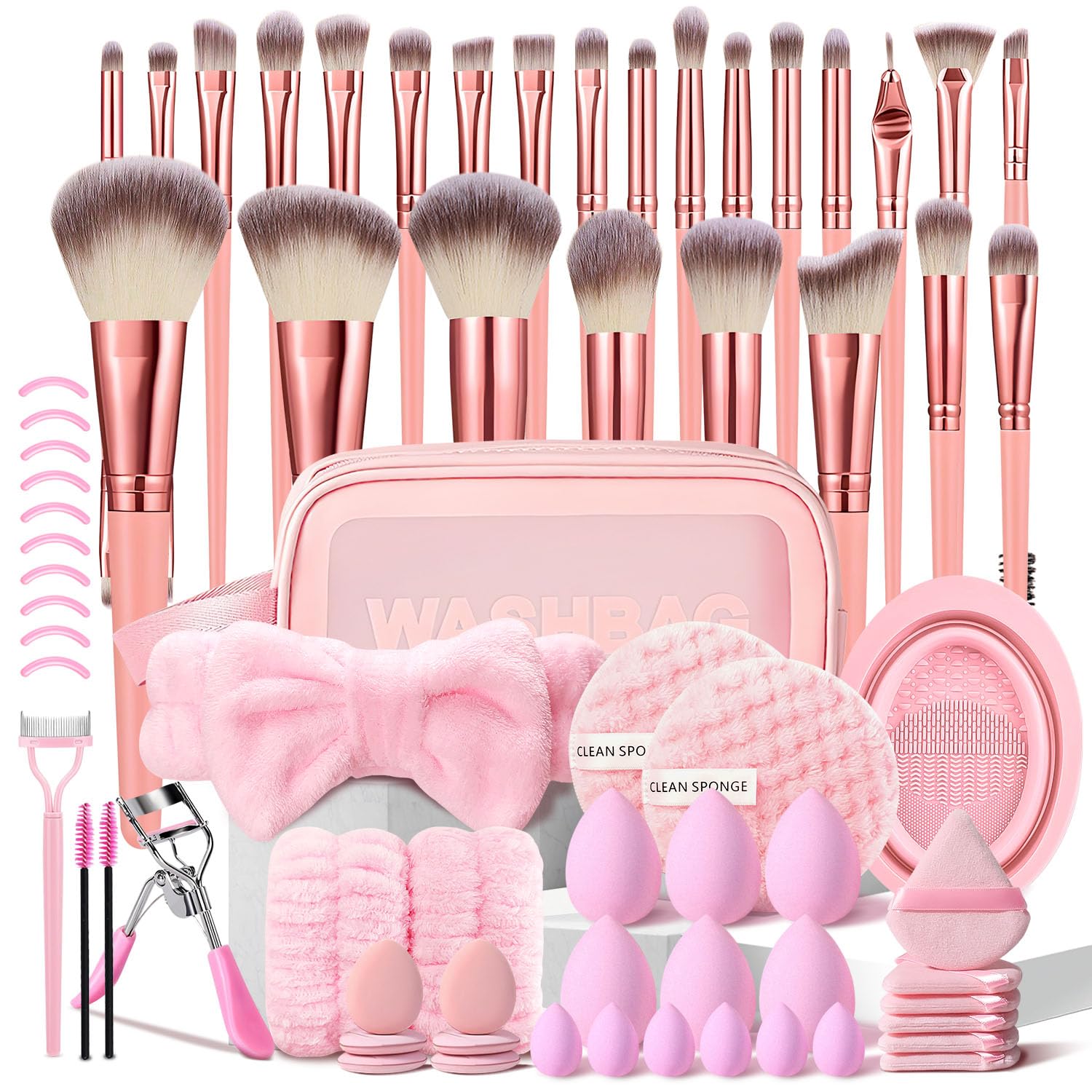 70Pcs Pink Makeup Brushes Set Professional Makeup Kit Multi-functional Makeup Tool Set with Case Facial Makeup