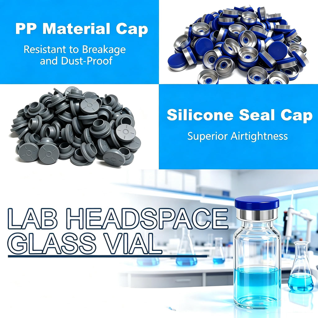 10mL Glass Vials with Cap, 100Pcs Lab Clear Headspace Vials