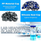 10mL Glass Vials with Cap, 100Pcs Lab Clear Headspace Vials