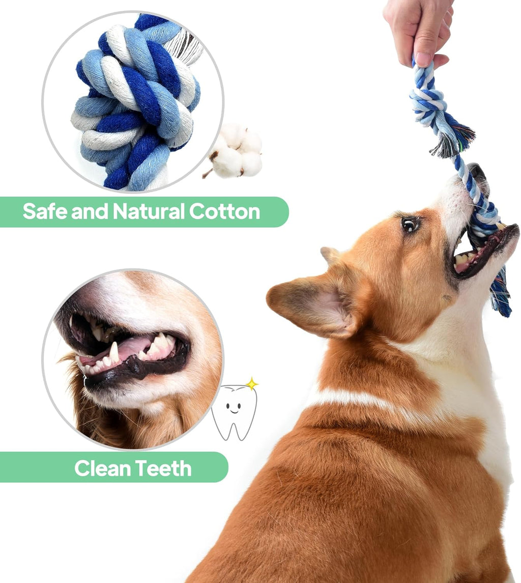 Dog Rope Toy 4 Pack - Puppy Teething Toys for Small Breed - Indestructible Dog Chew Toys for Aggressive Chewers