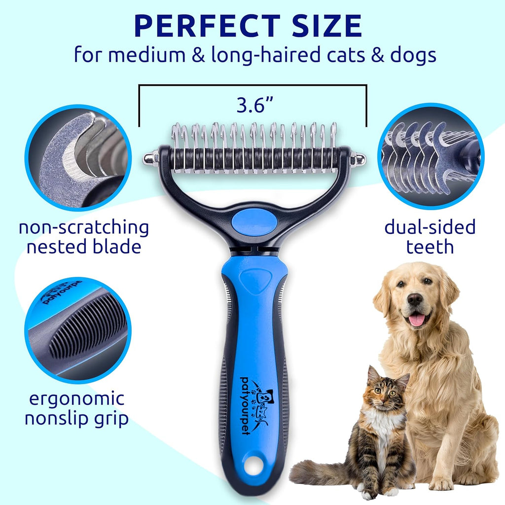 Deshedding Dog Brush For Shedding – Cat Brushes For Indoor Cats, Double-Sided Cat Brush Deshedding & Grooming Tool