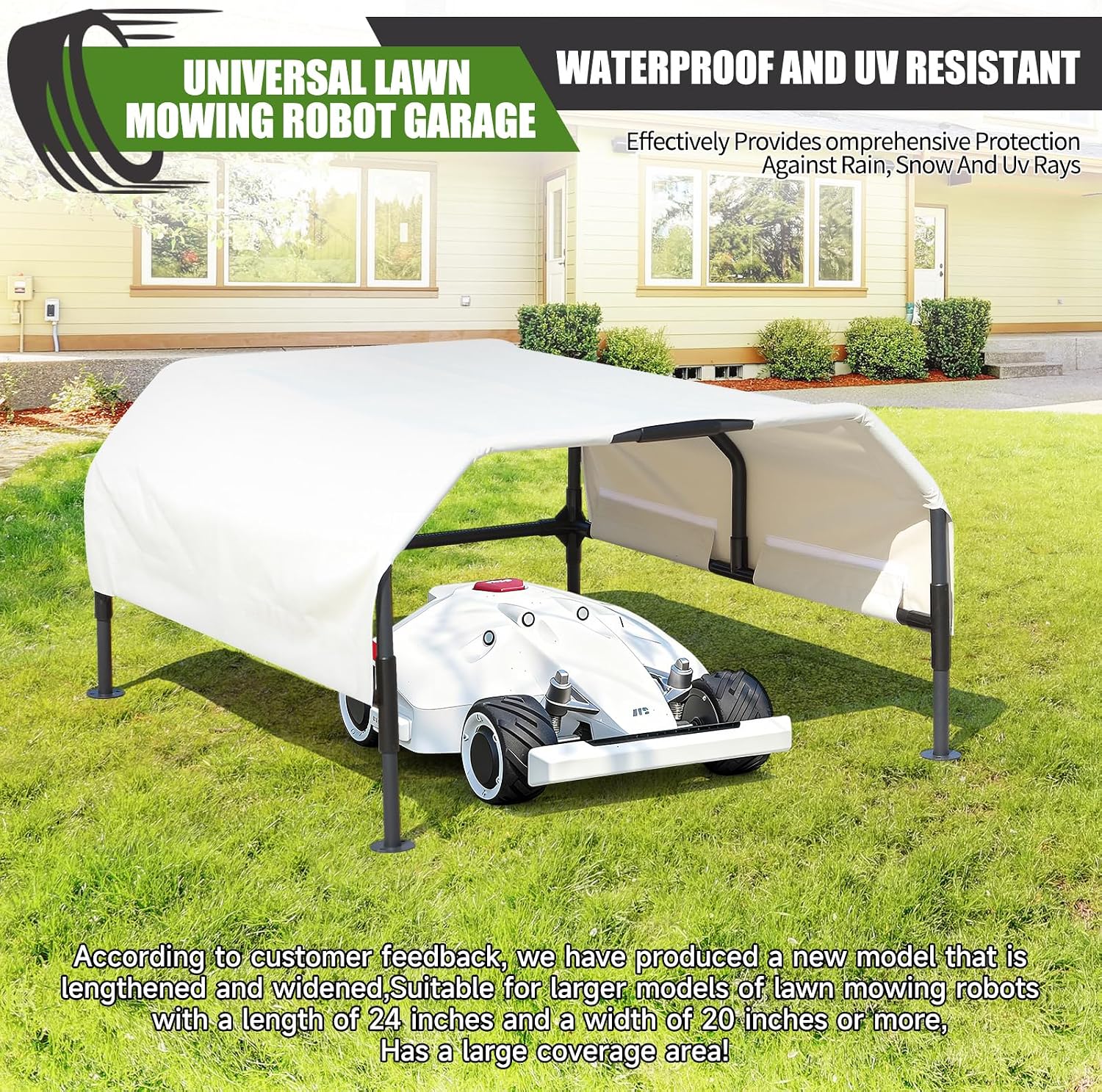 Robot Mower Garage, Rainproof UV-Proof Shelter for All Mowers（Large Size） | Thickened 600D Oxford fabric | Rust-proof