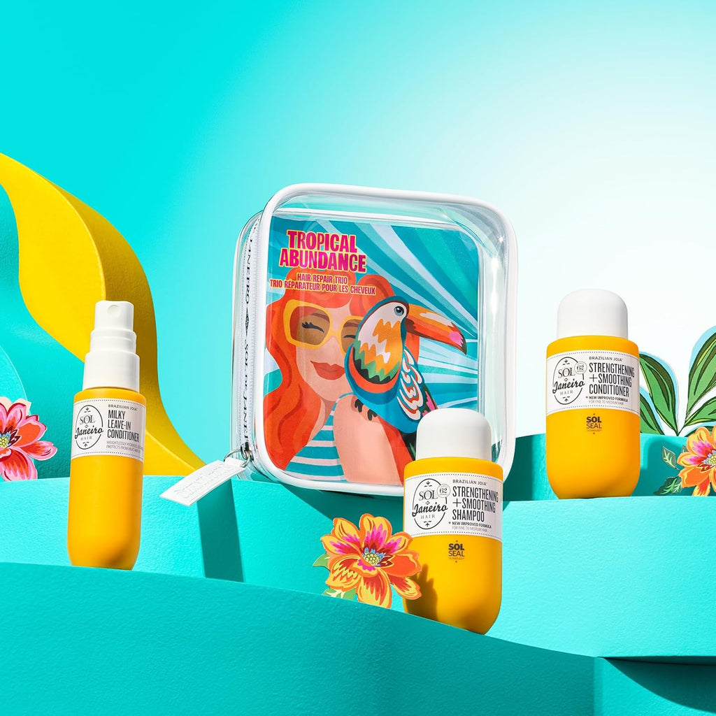 Tropical Abundance Hair Repair Trio Travel Set | Jet Set | Sulfate Free Brazilian Joia Shampoo and Conditioner |