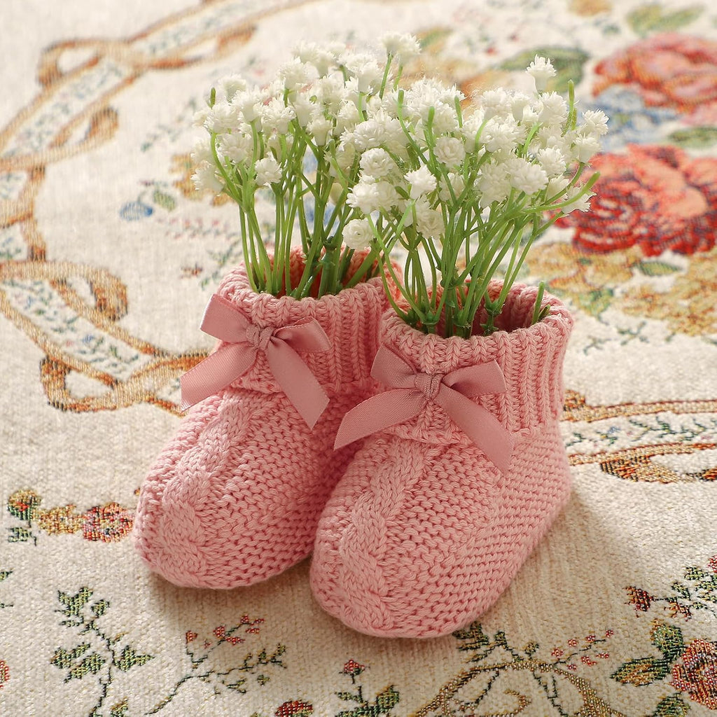 Baby Booties Newborn 100% Cotton Cozy Knit First Shoes